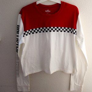 Hollister checkered long sleeve crop top